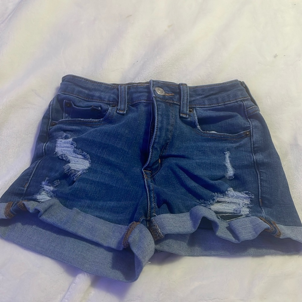 High waisted jeans shorts